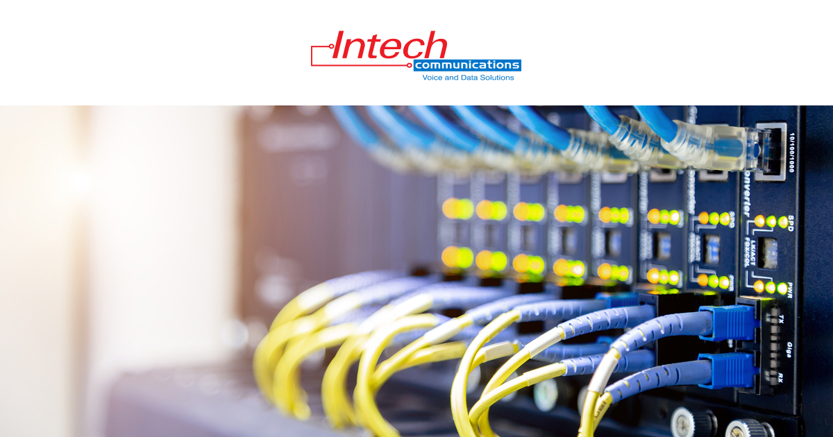 High-speed telecommunication & networking setup with structured cabling for seamless data transfer.